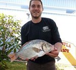 2014 Perch’n on the Peninsula Surfperch Fishing Tournament winner Tyler Vaughn with his Tournament Record Redtail surfperch that measured 16.6 inches. This year’s tournament is taking place April 18. Photo courtesy of Samoa Peninsula Fire District